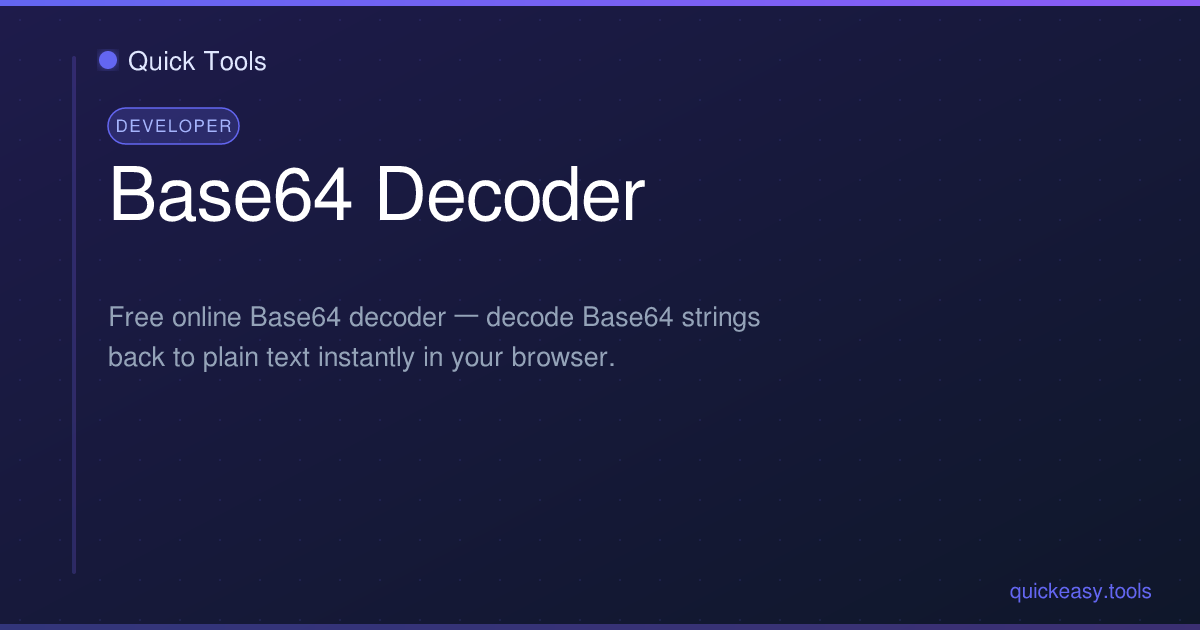 Base64 Decode Online — Decodificar Base64 Grátis — Quick Tools