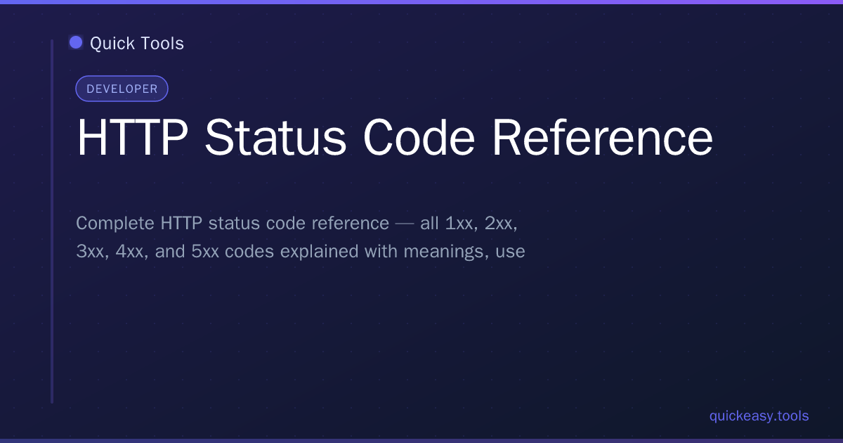 Referência de Códigos de Status HTTP — Quick Tools