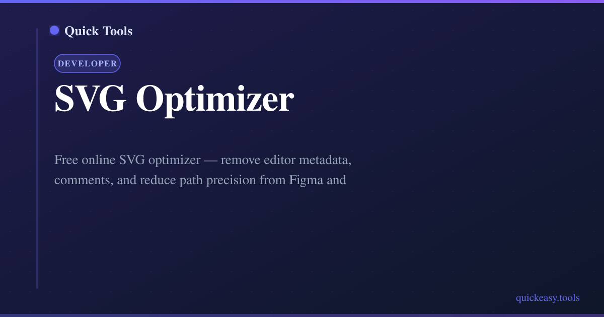 Otimizador SVG Online — Quick Tools
