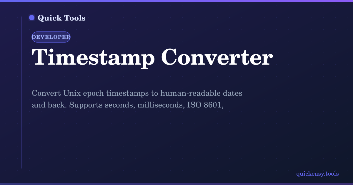 Conversor de Timestamp — Quick Tools