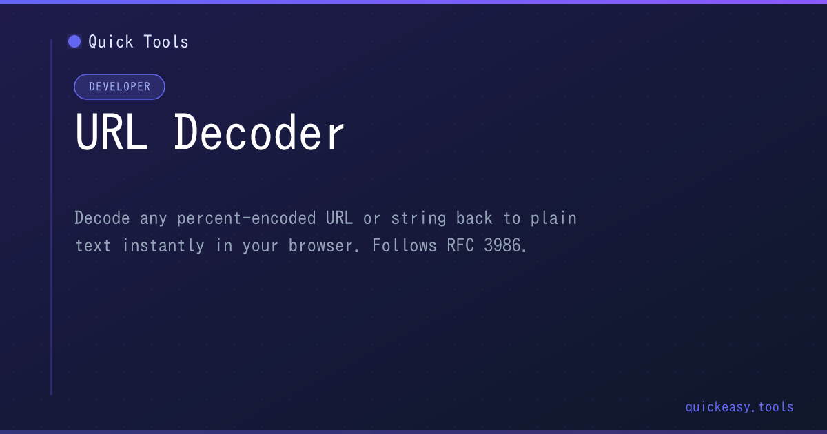 URL Decoder — Quick Tools